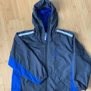 Boys Nike Hooded Windbreaker Blue/Gray size 6